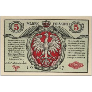 Generalne Gubernatorstwo, 5 marek polskich 9.12.1916, Generał, bilety, seria B