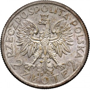 II RP, 2 złote 1933, Warszawa, Głowa kobiety
