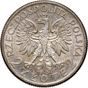II RP, 2 złote 1934, Warszawa, Głowa kobiety