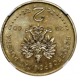 III RP, 2 złote 2000, Solidarność, ODWROTKA, z napisem na rancie