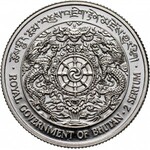 Bhutan, Jigme Singye Wangchuk, zestaw 3 platynowych monet z 1979 roku, stempel lustrzany