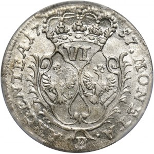 Śląsk pod panowaniem pruskim, Fryderyk II, 6 krajcarów 1757 B, Wrocław