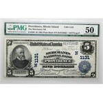 USA, Rhode Island, Providence, 5 Dollars 1909, Plain Back