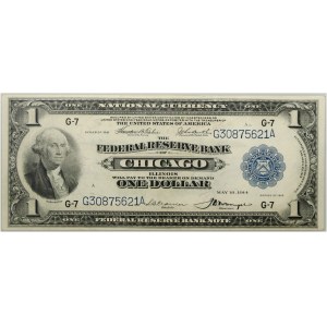 USA, National Currency, Illinois, the Federal Reserve Bank of Chicago, 1 Dollar 1918