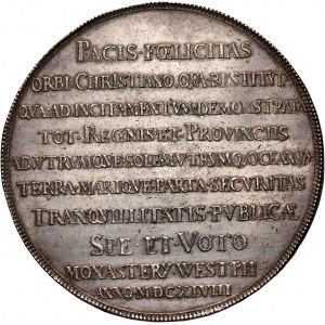 Niemcy, Münster, medal z 1648 roku, zawarcie Pokoju westfalskiego