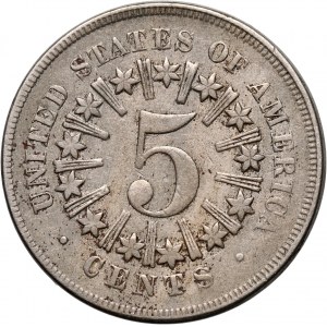 Stany Zjednoczone Ameryki, 5 centów 1866, Shield