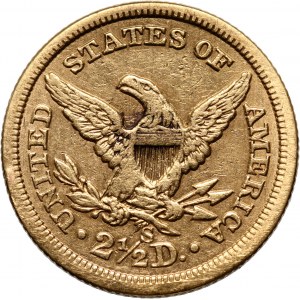 USA, 2 1/2 Dollars 1867 S, San Francisco