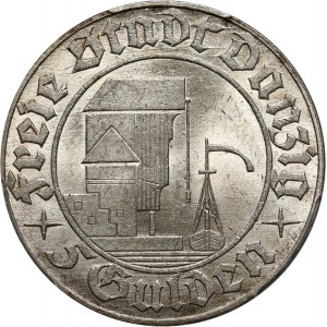 Wolne Miasto Gdańsk, 5 guldenów 1932, Berlin, Żuraw