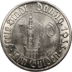 Wolne Miasto Gdańsk, 10 guldenów 1935, Berlin, Ratusz Gdański