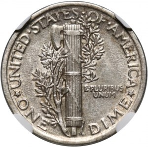 USA, 10 Cents (Dime) 1921, Philadelphia, Mercury