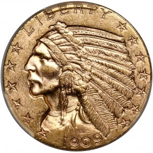 Stany Zjednoczone Ameryki, 5 dolarów 1909 D, Denver, Indianin