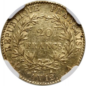 Francja, Napoleon I, 20 franków AN 12 A, Paryż