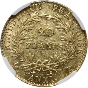 Francja, Napoleon I, 20 franków AN XI A, Paryż