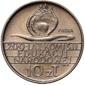 PRL, 10 złotych 1973, 200-lecie KEN, PRÓBA, miedzionikiel