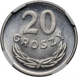 PRL, 20 groszy 1957, wąska data