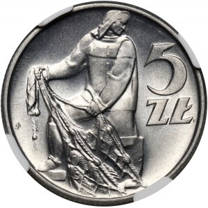 PRL, 5 złotych 1960, Rybak