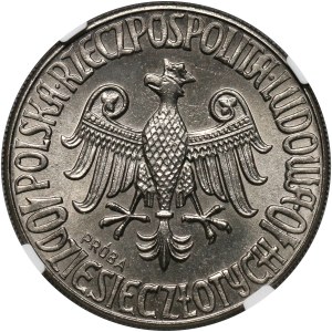 PRL, 10 złotych 1964, Kazimierz Wielki, PRÓBA, nikiel, ORZEŁ W KORONIE
