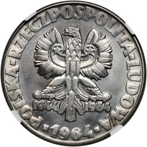 PRL, 10 złotych 1964, Drzewo, PRÓBA, nikiel