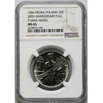 PRL, 10 złotych 1964, Kobieta z kłosami (XX Lat PRL), PRÓBA, nikiel