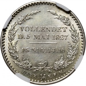 Niemcy, Saksonia, Fryderyk August I, 1/6 talara 1827 S, Drezno