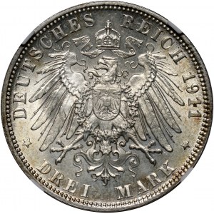 Germany, Bavaria, 3 Mark 1911 D, Munich, Luitpold 90th Birthday