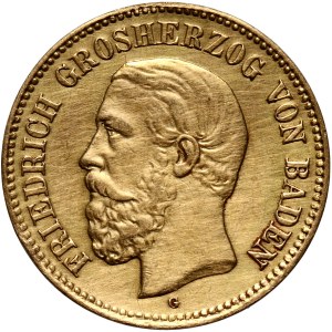 Germany, Baden, Friedrich I, 5 Mark 1877 G, Karlsruhe