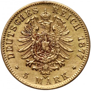 Niemcy, Badenia, Fryderyk I, 5 marek 1877 G, Karlsruhe