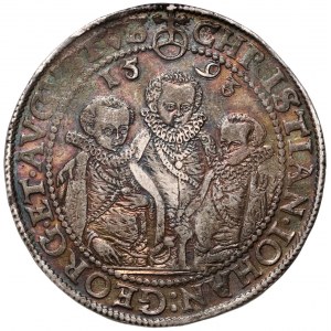 Niemcy, Saksonia, Krystian II, Jan Jerzy I i August, talar 1593 HB, Drezno