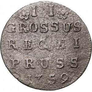 Rosja, Elżbieta I, monety bite dla Prus, 2 grosze 1759, Królewiec