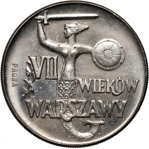 PRL, 10 złotych 1965, VII wieków Warszawy - chuda Syrenka, PRÓBA, nikiel
