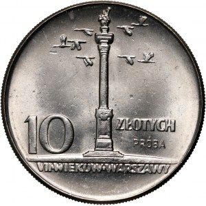 PRL, 10 złotych 1965, Kolumna Zygmunta III, PRÓBA, nikiel