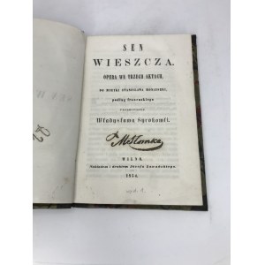 Syrokomla Władysław Sen Wieszcza Wydanie pierwsze Wilno 1854 Oficyna Józefa Zawadzkiego