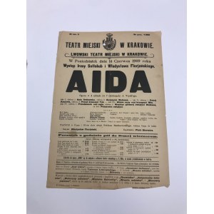 Afisz teatralny, Teatr Miejski w Krakowie „Aida”