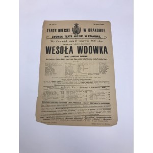 Afisz teatralny, Teatr Miejski w Krakowie „Wesoła Wdówka”