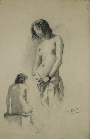 Pio Joris (1843 Rzym-1921 tamże), Studium kobiety, 1870