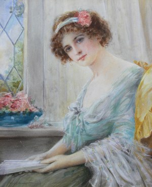 Valentine Cameron Prinsep (1838 Kalkuta-1904 Londyn), Portret młodej kobiety, 1896