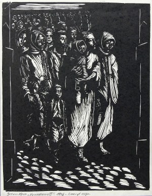 Jonasz Stern (1904 Kałusz - 1988 Zakopane), Wysiedlenie III, z cyklu „Getto lwowskie”, 1966