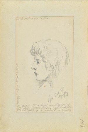 Tadeusz Rybkowski (1848-1926), Portret dziewczyny z profilu
