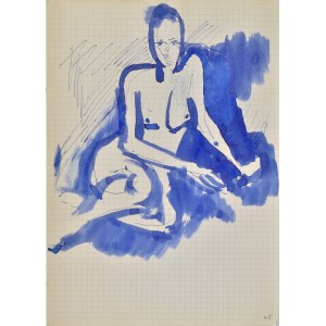 Jerzy Panek (1918-2001), Akt dziewczyny siedzącej