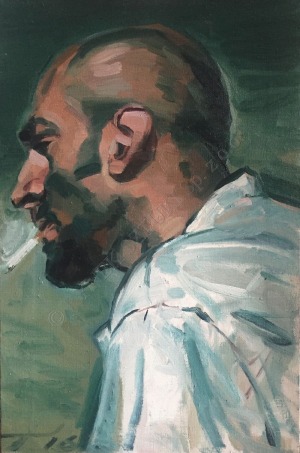 Sławomir J. Siciński, Autoportret z papierosem (2016)