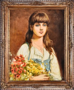 Juliusz Zuber (1861-1910), Portret dziewczynki, 1891