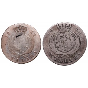 Duchy of Warsaw, Lot 1/3 thaler 1814 and 1/6 thaler 1812