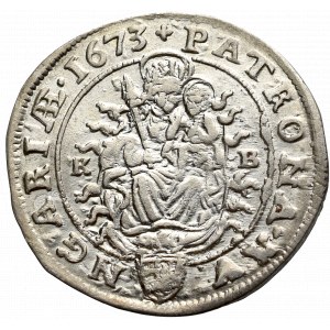 Hungary, Leopold I, 6 kreuzer 1673 KB