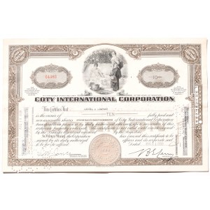 Akcja imienna Coty Intenational Corporation dla Cassel&Company 1939