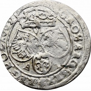 Jan II Kazimierz, Szóstak 1662, Bydgoszcz - kropka między tarczami, bez ozdobników