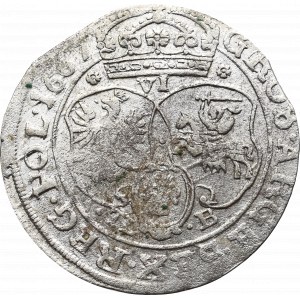 Jan II Kazimierz, Szóstak 1667, Bydgoszcz - SUE popiersie z naramiennikami/rozetki