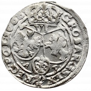 Jan II Kazimierz, Szóstak 1666, Bydgoszcz - D L R/bez kropek przy nominale
