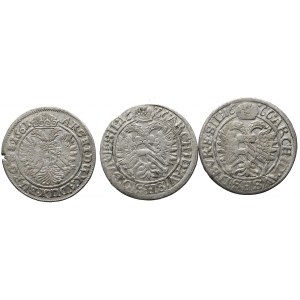 Silesia, Leopold I, set 3 x 3 kreuzer 1661 - 1666