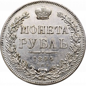 Rosja, Mikołaj I, Rubel 1844 СПБ-КБ, większa korona