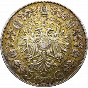 Austria, Franz Joseph, 5 krone 1907